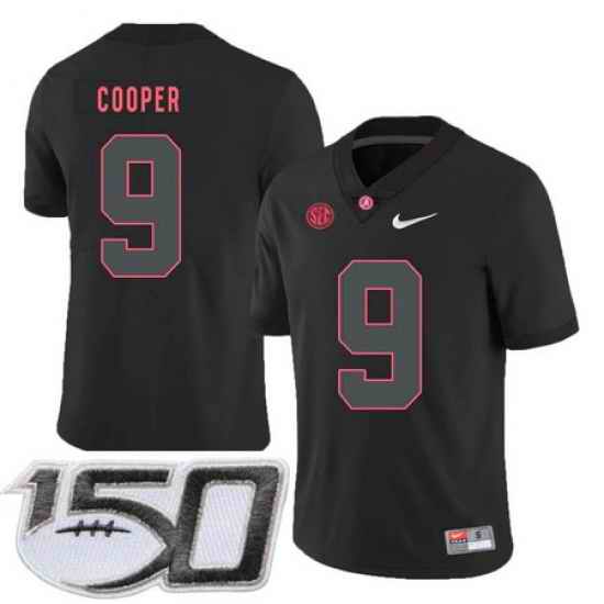 Alabama Crimson Tide 9 Amari Cooper Black Shadow Nike College Football Stitched 150th Anniversary Patch Jersey